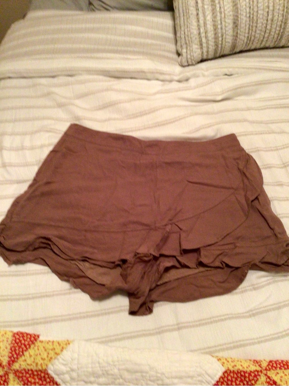Altar'd State Mocha Brown Layered Ruffle Skort